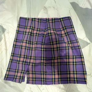 Purple Plaid Mini Skirt